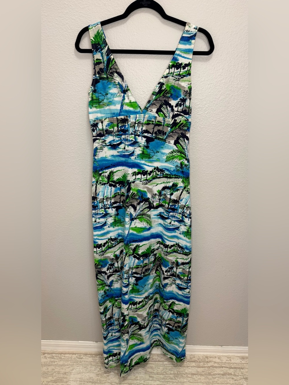 Tommy Bahama Tropical Palm Print Maxi Dress Size S/P
